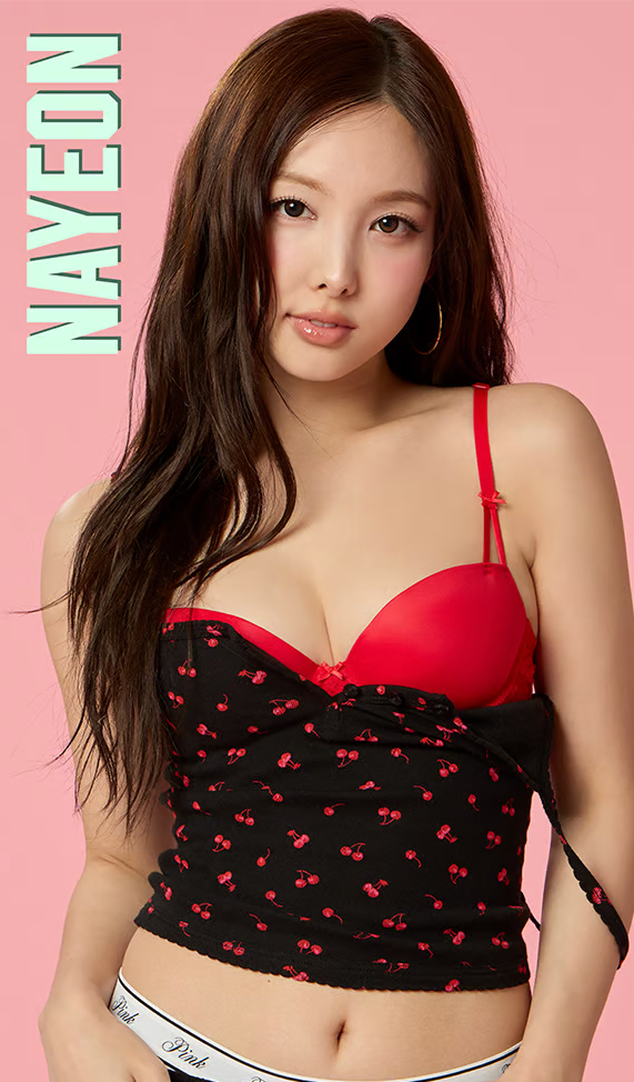 Nayeon in Victoria's Secret PINK's Wink collection